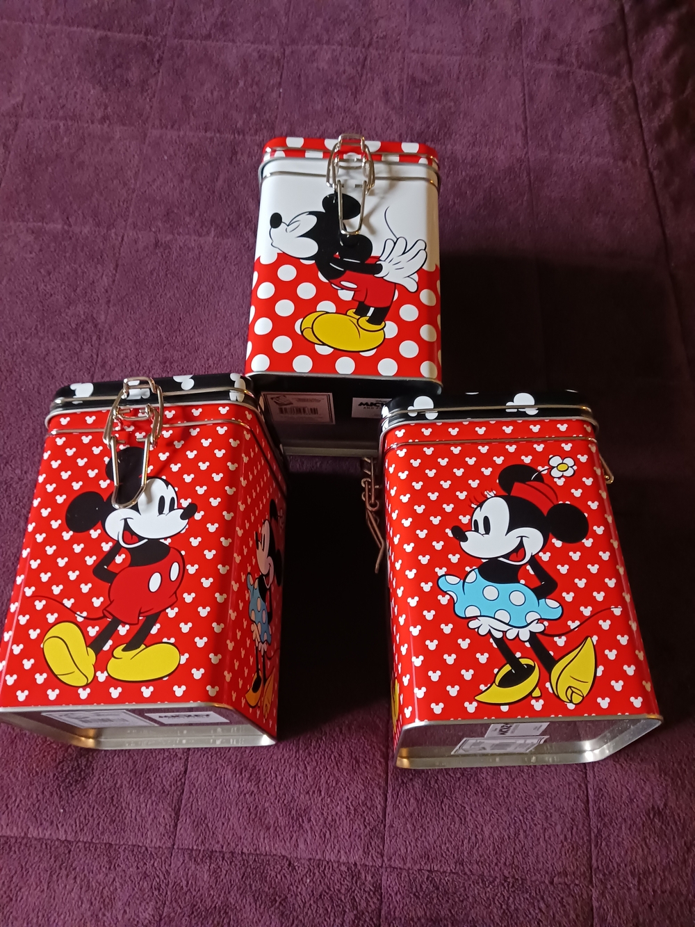 Disney Mickey & Minnie Red Polka Dot Tins